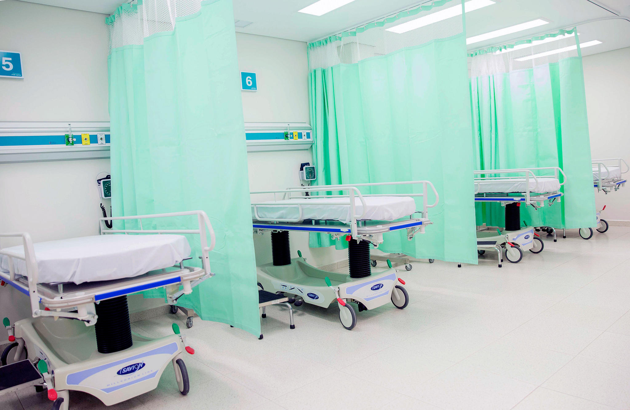 Hospital room with beds.