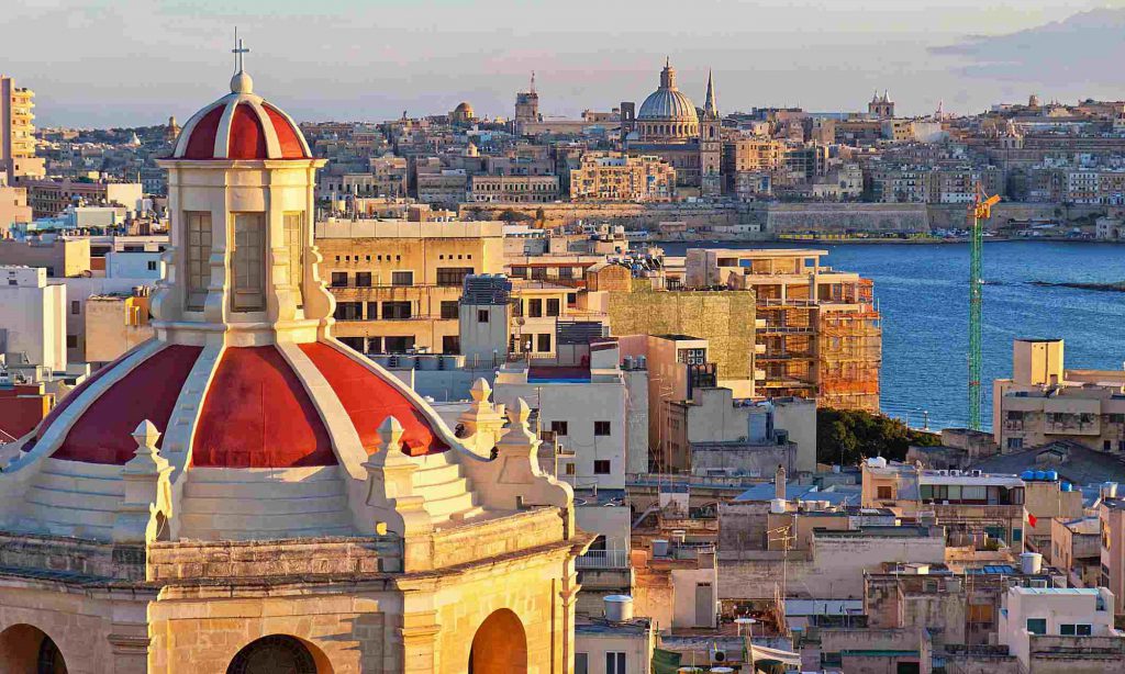 City panorama from roofs of Malta.