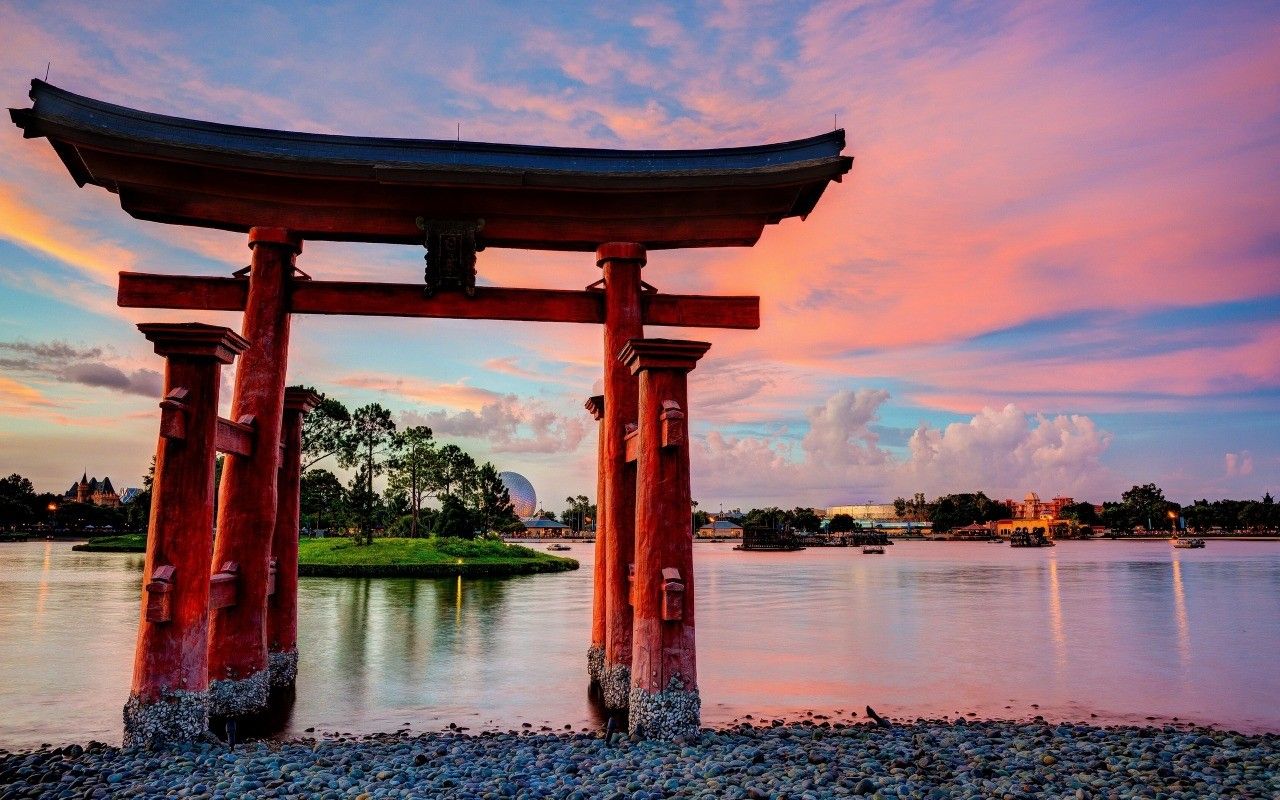 Shinto shrine on the beach.