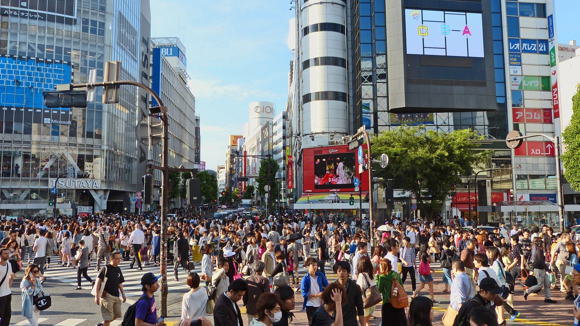 Crowd at Shibuya corssing.