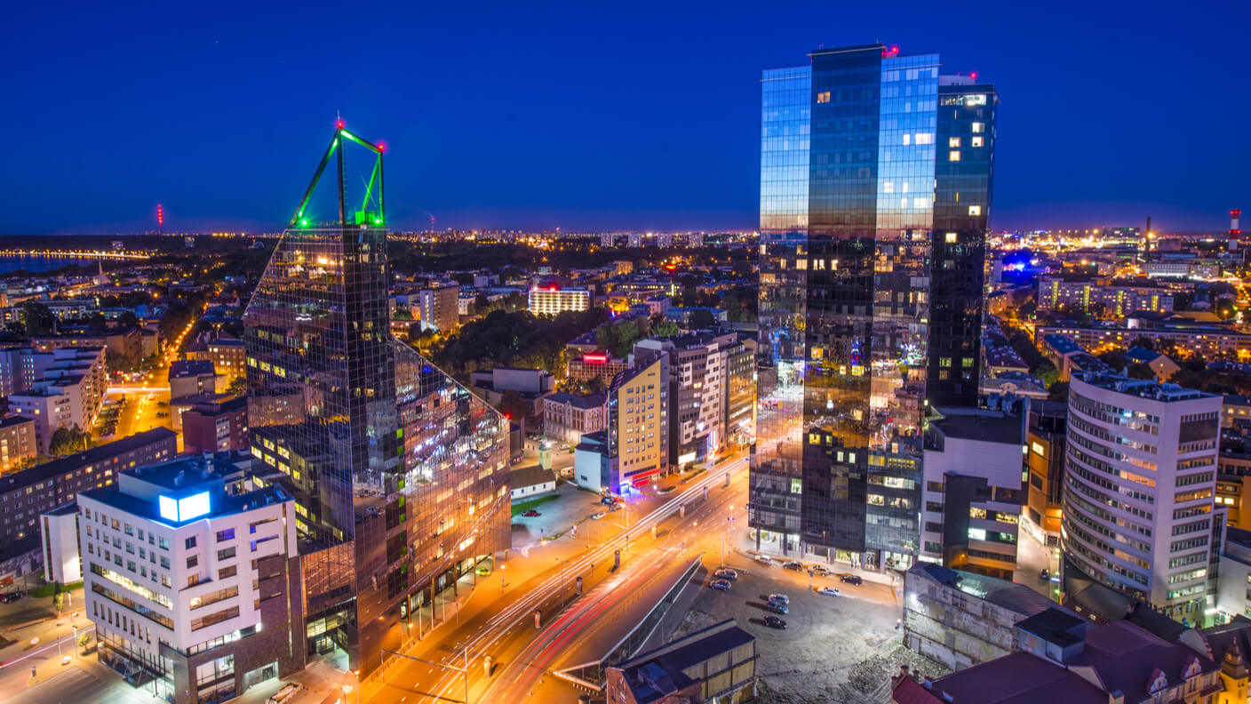 Tallinn business center panorama.