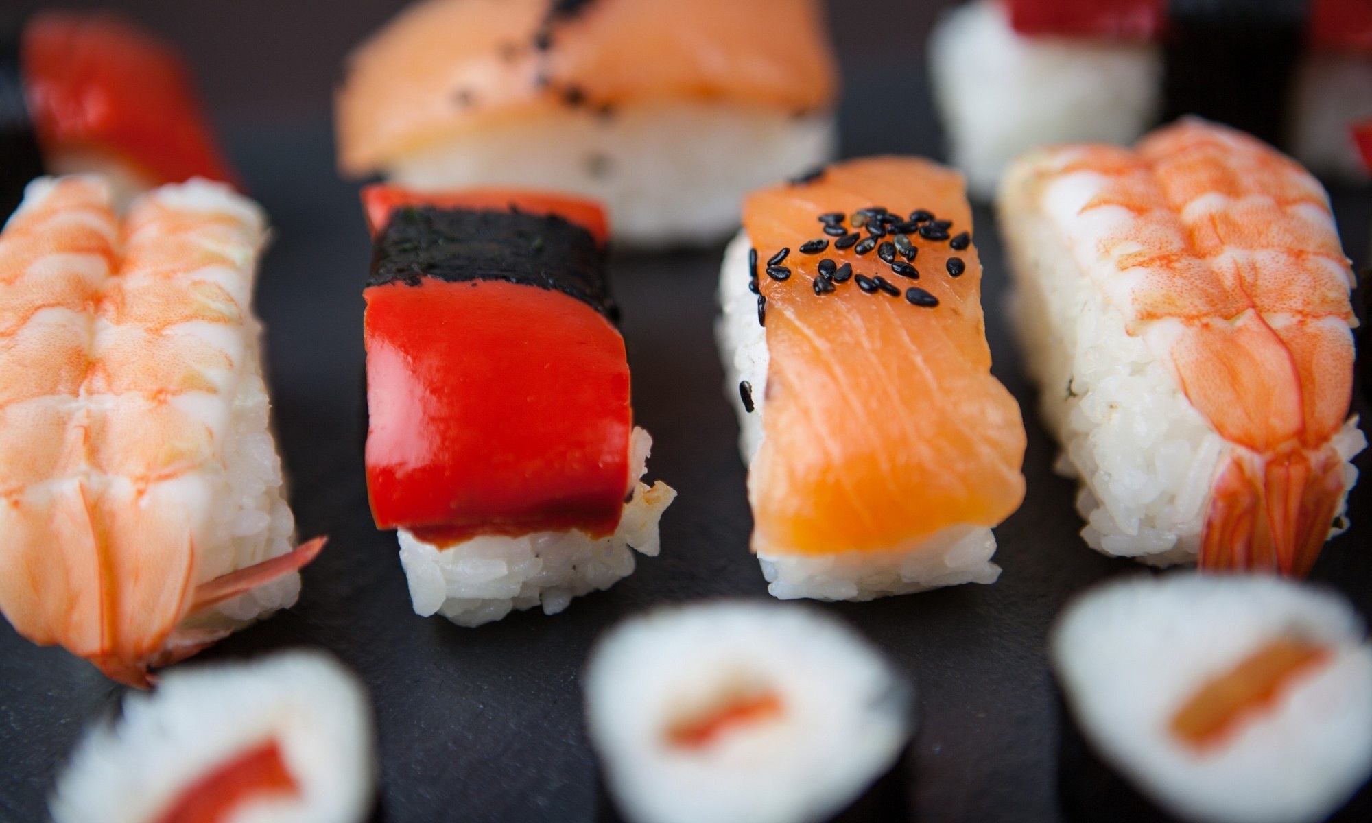 A set of Japanese sashimi.