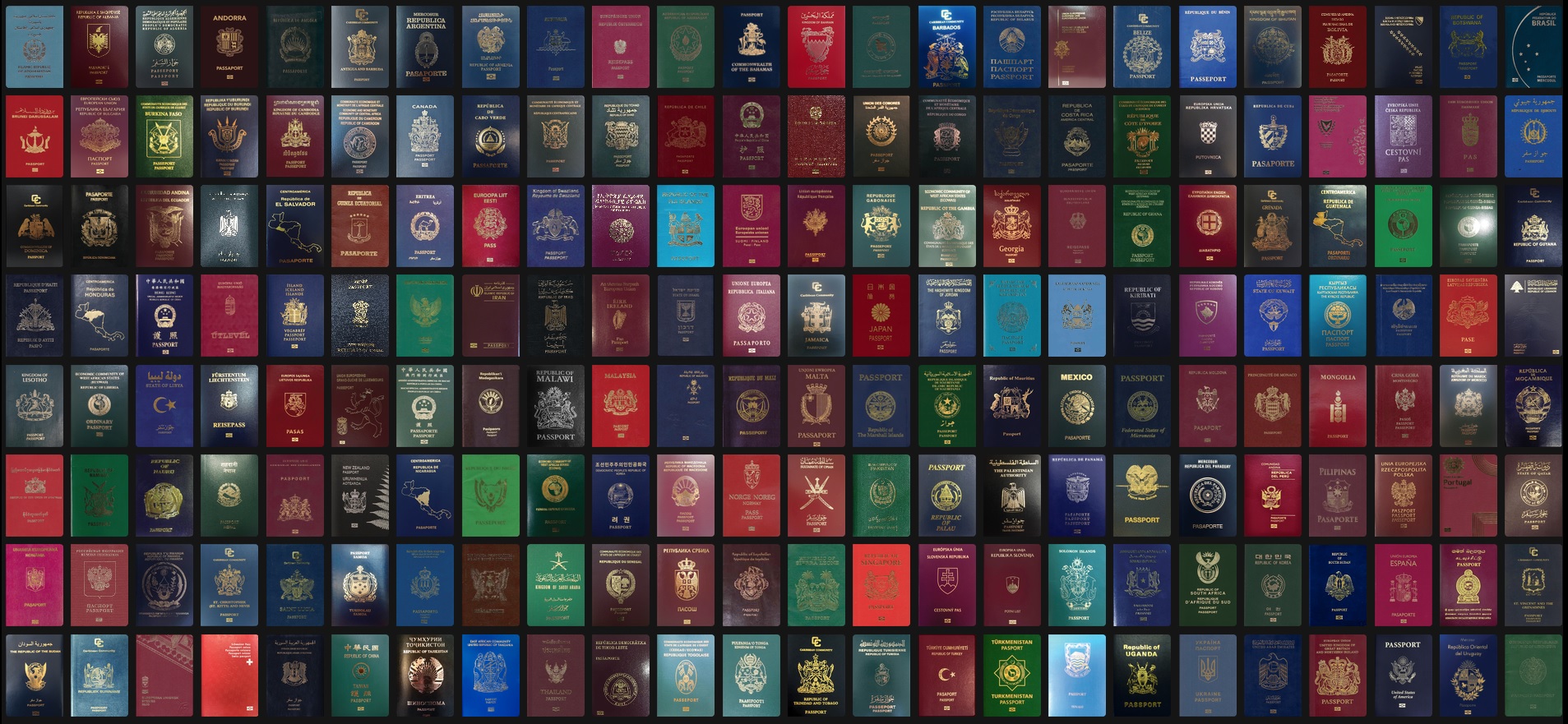 Passport of every country in the world.
