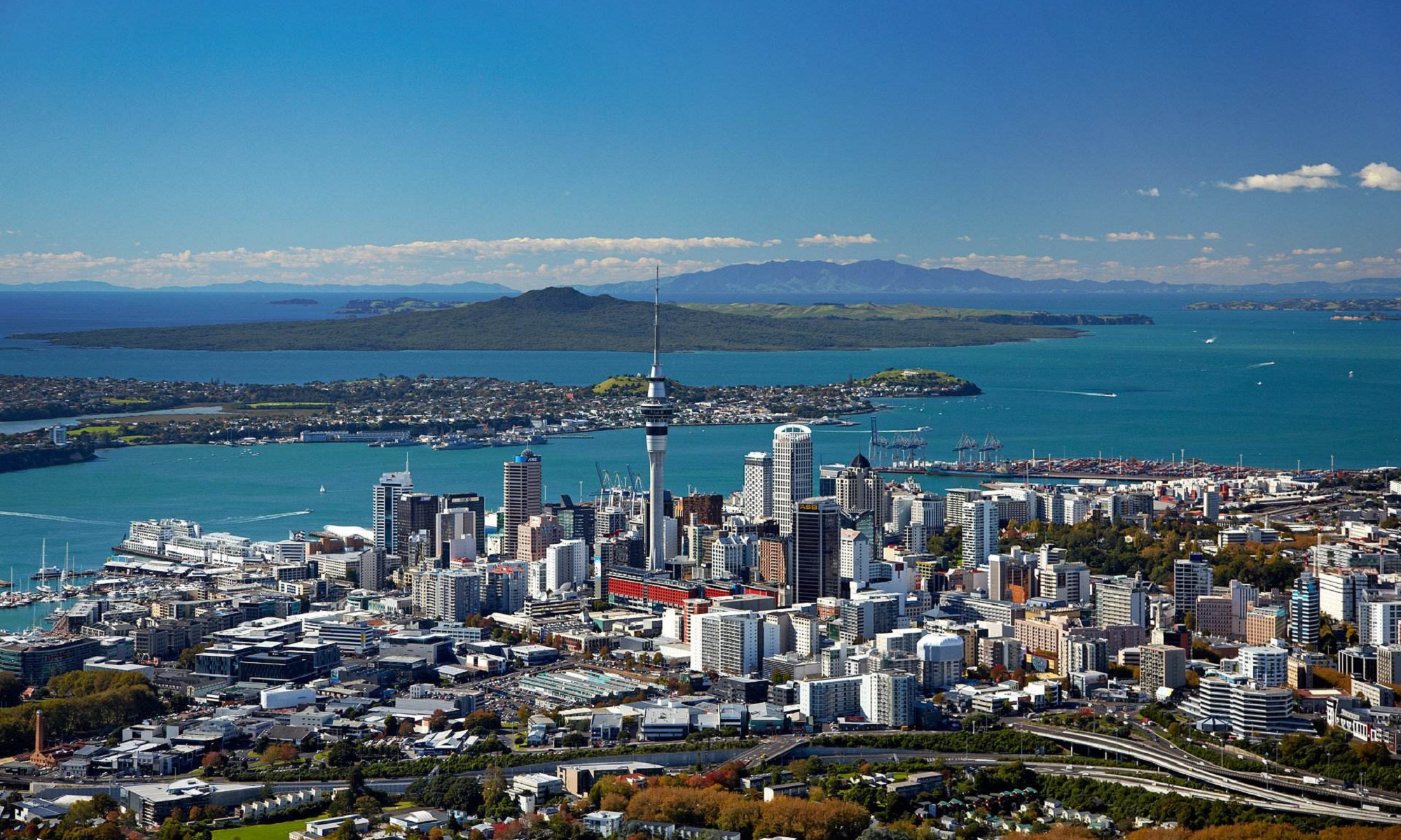 Auckland aerial view.