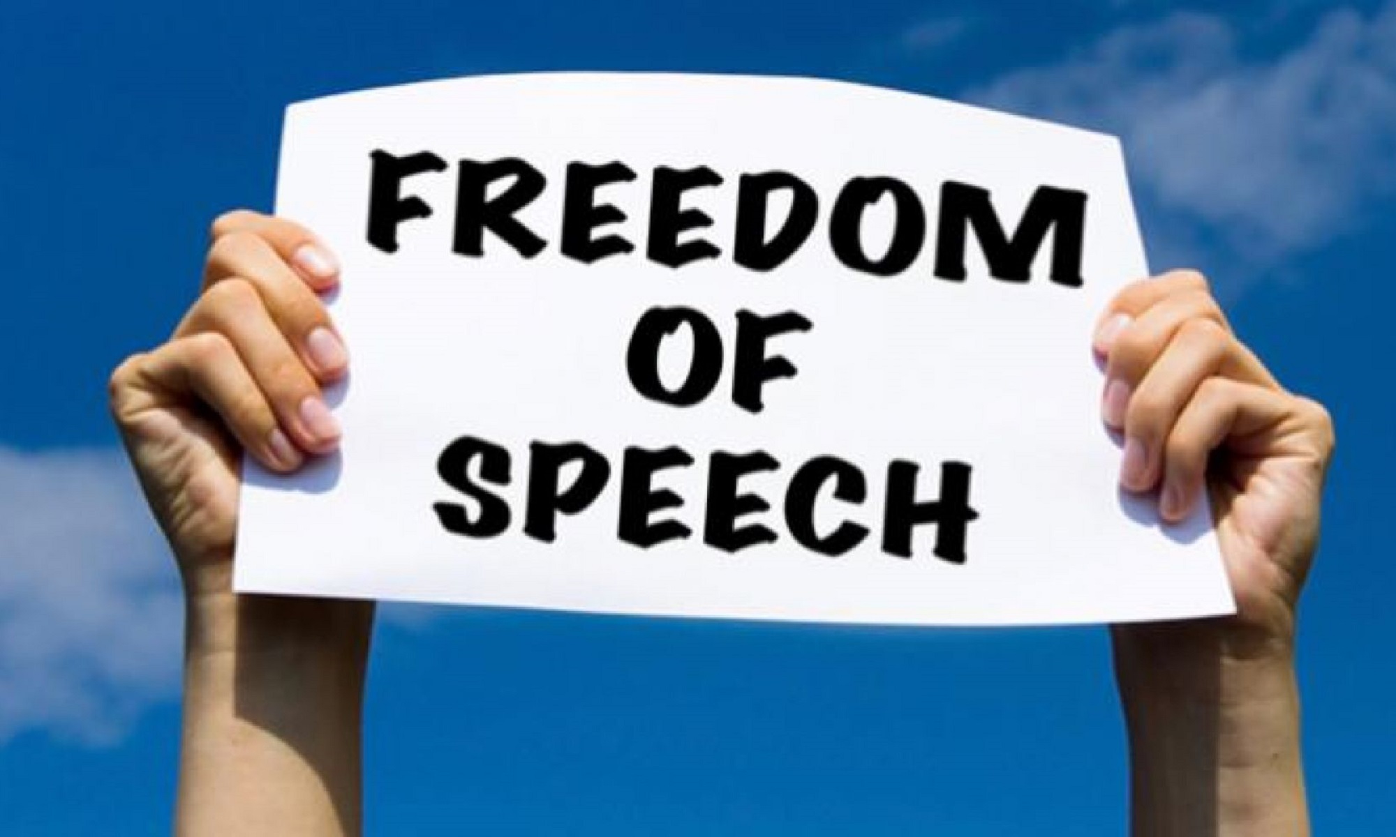 Freedom of speech banner.