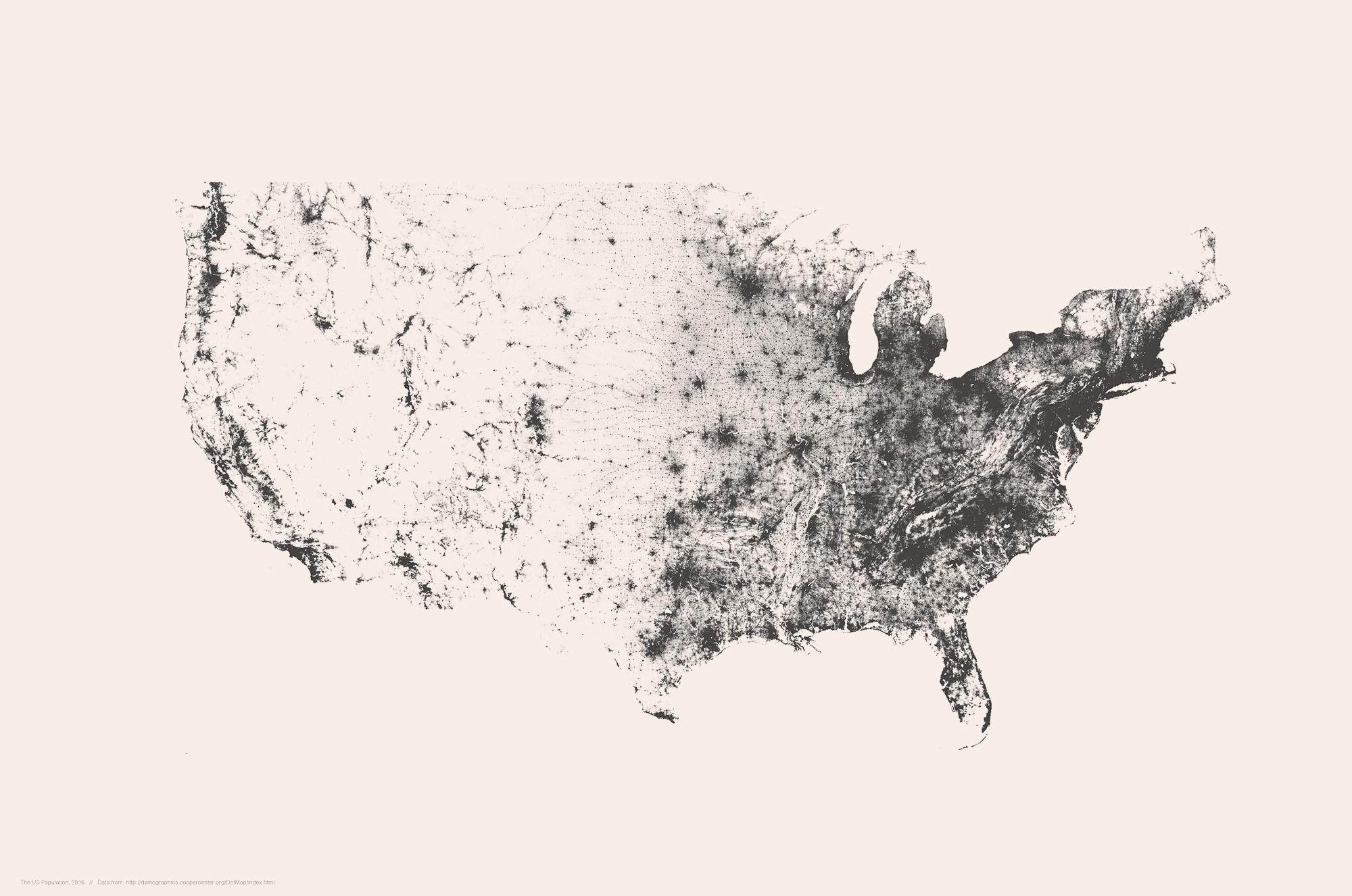 USA population map.