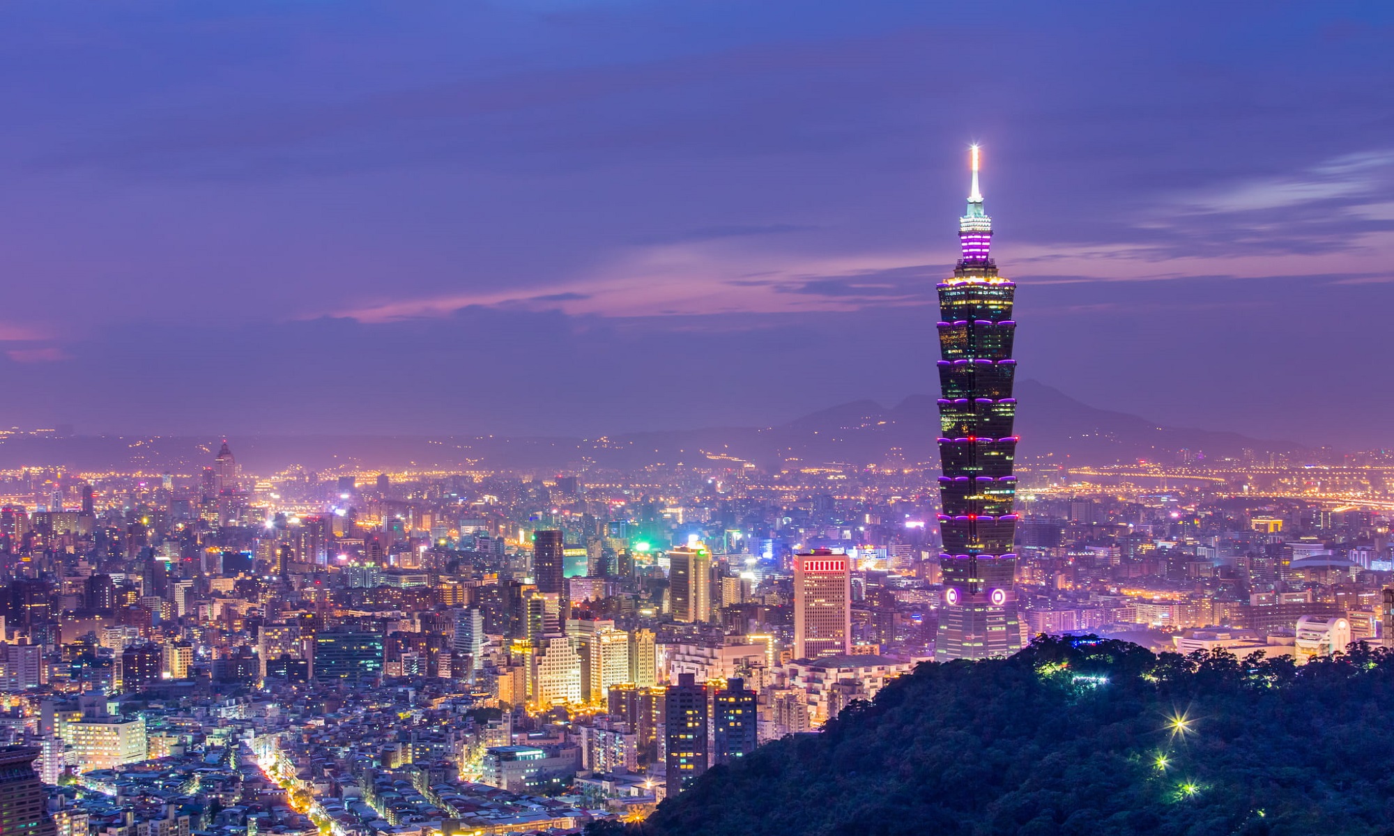 Taipei city night skyline