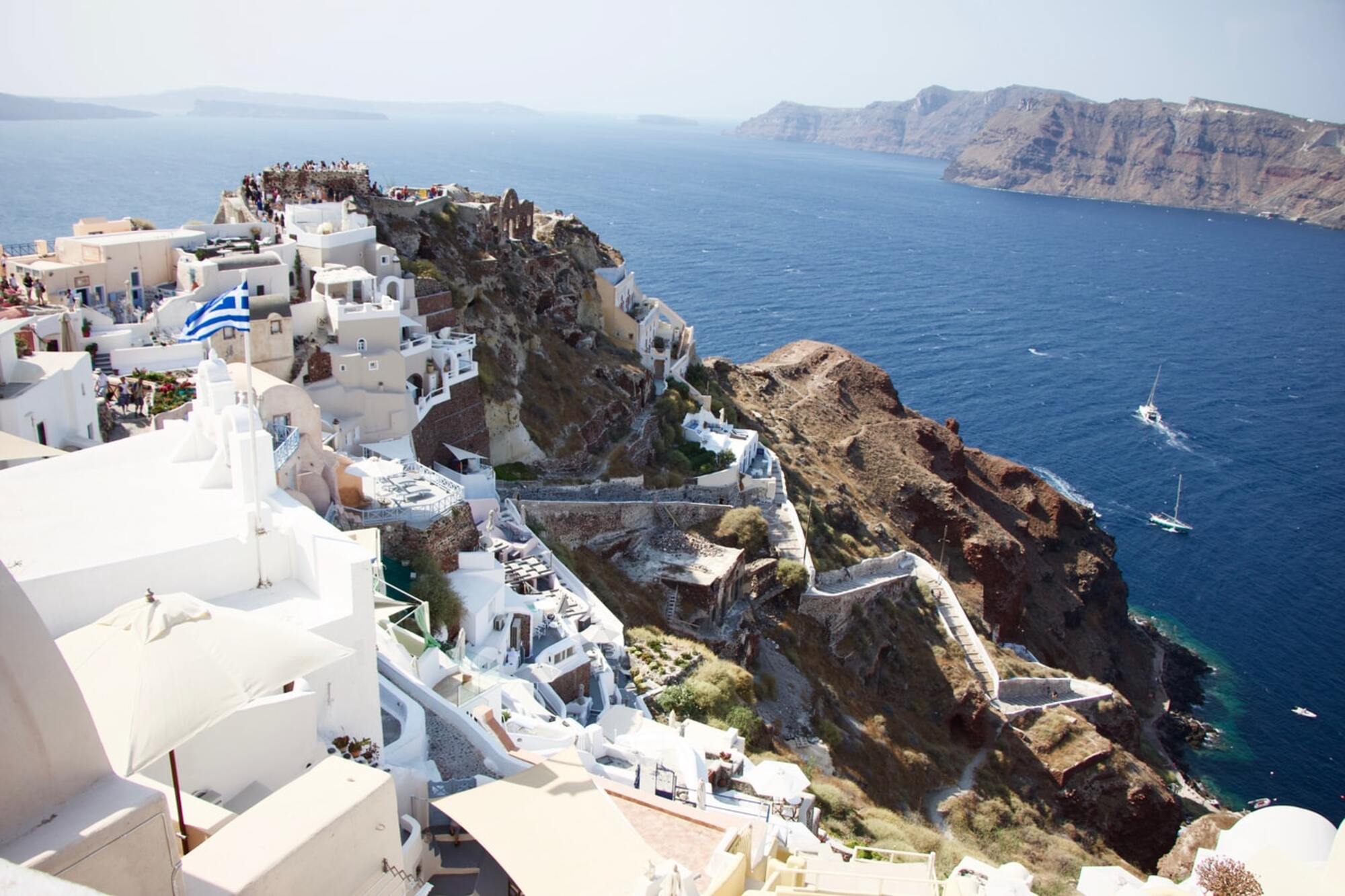 Flag of Greece on Island