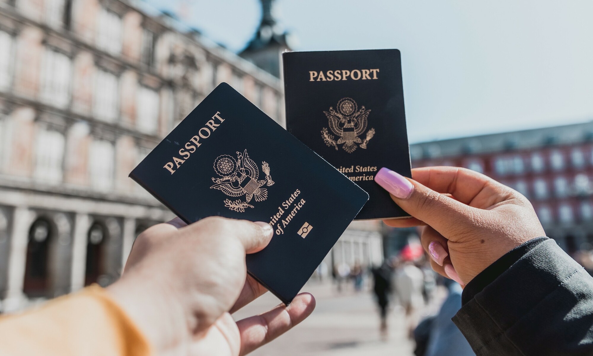 Couple with passports