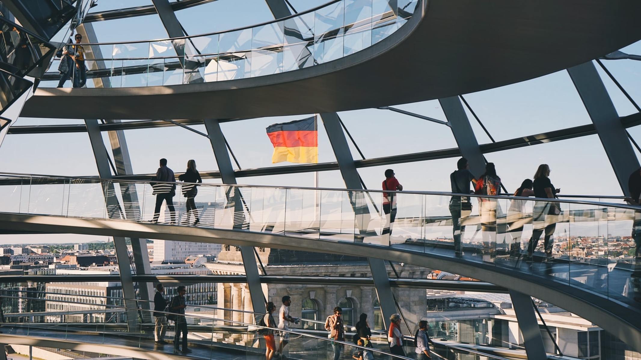 Reichstag and german flag