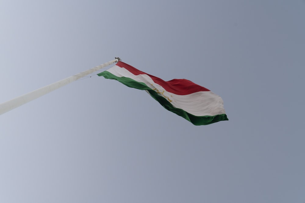 a flag flying in the air