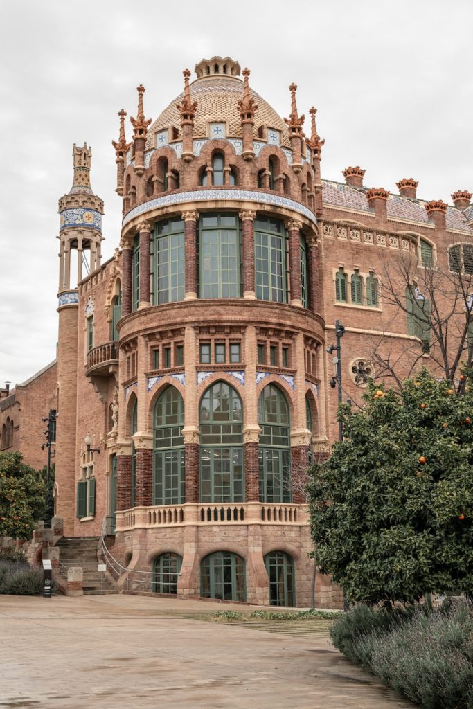 a large building with a clock on the top of it