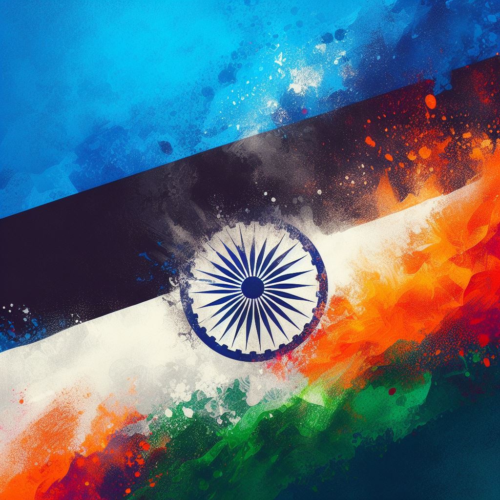 Estonia and India Flag