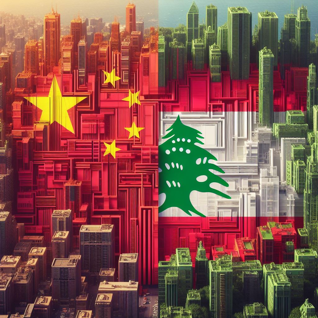 Flags of China and Lebanon