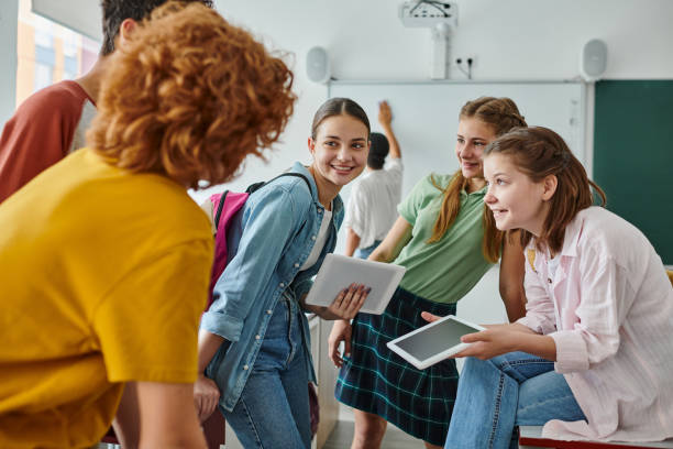 happy children in class