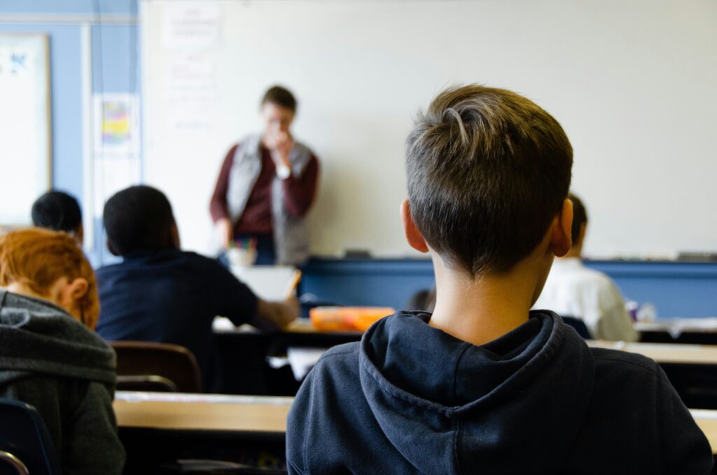 a boy in class